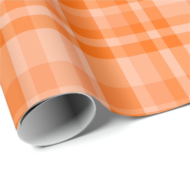 Papier Cadeau Carreaux orange (Coin rond)