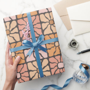 Papier Cadeau Carreaux Rétro Daisy