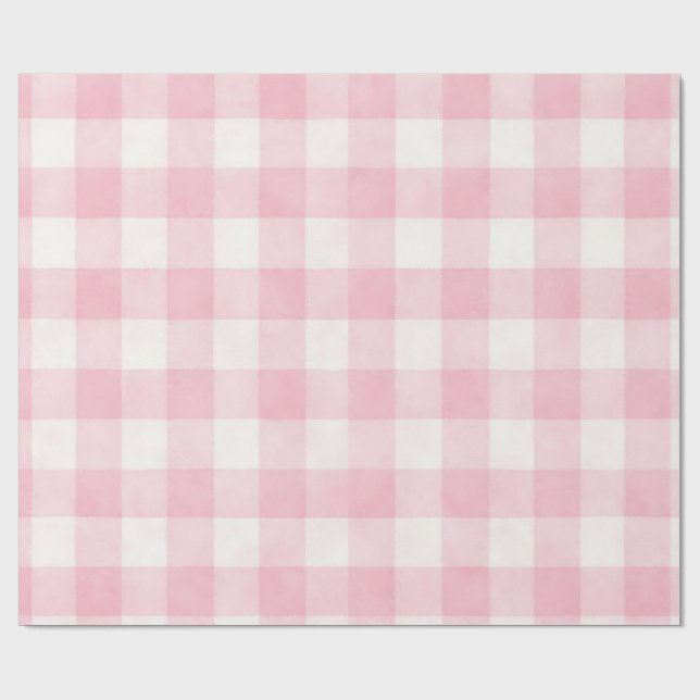 Papier Cadeau Carreaux rose (Plat)