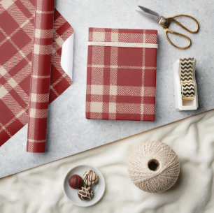 Papier Cadeau Carreaux Rouges