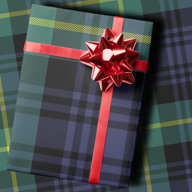 Papier Cadeau Carreaux Stylé Noël Navy (Créateur téléchargé)