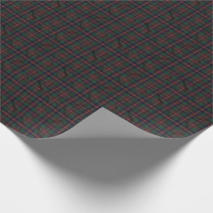 Papier Cadeau Carreaux Tartan Vert Forêt Dark Academia