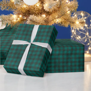 Papier Cadeau Carreaux vert et noir