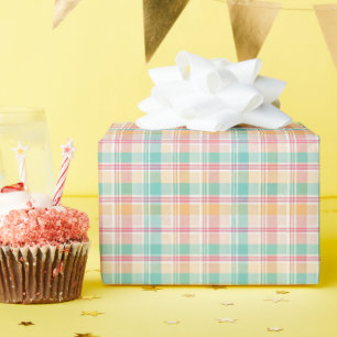 Papier Cadeau Carreaux Vichy Multicolores
