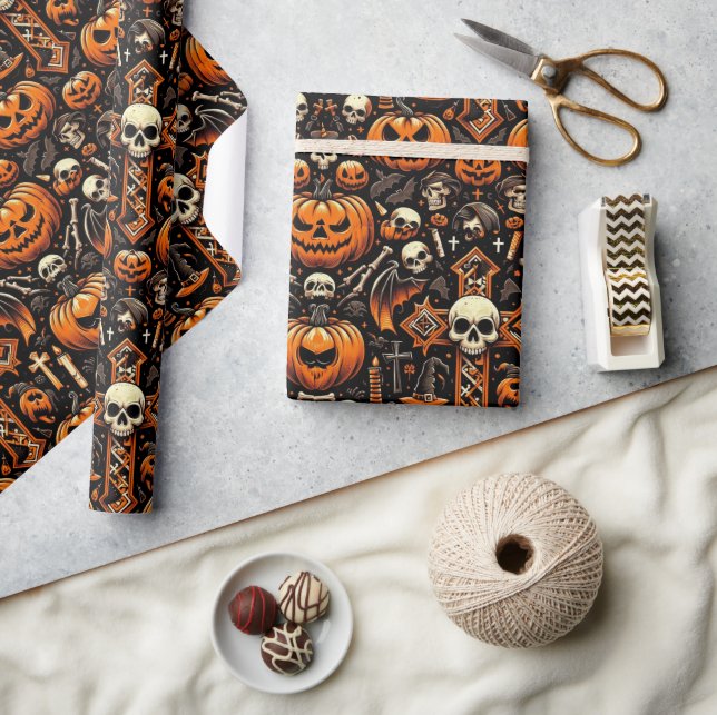 Papier Cadeau Carrelage à thème Halloween éffrayant (Artisanat)