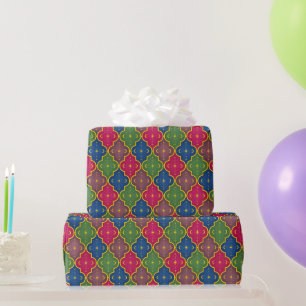 Papier Cadeau Carrelage céleste marocain