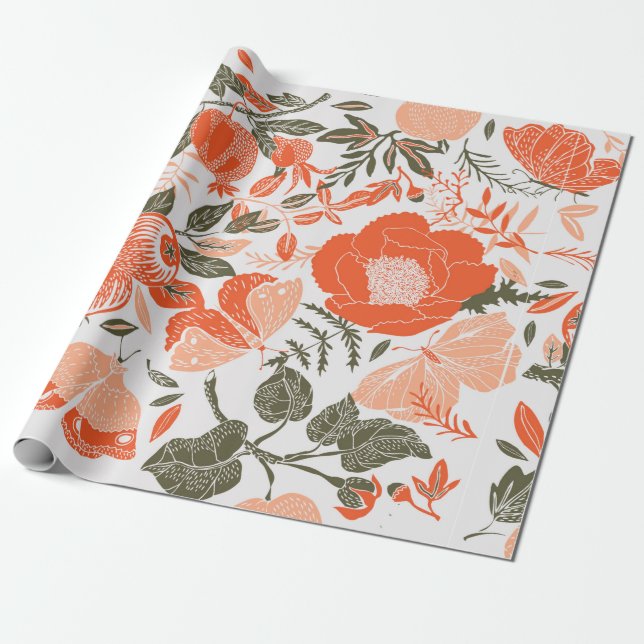 Papier Cadeau Carrelage Déco Jardin d'été (Déroulé)