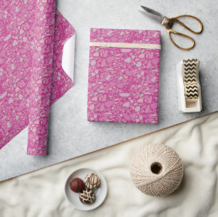Papier Cadeau Carrelage d'effet Magenta Terrazzo moderne élégant