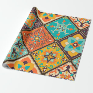 Papier Cadeau Carrelage en mosaïque colorée avec Islam, Arabi