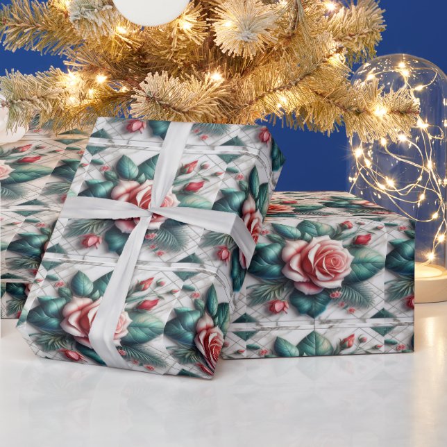 Papier Cadeau Carrelage floral complexe mosaïque (Vacances)