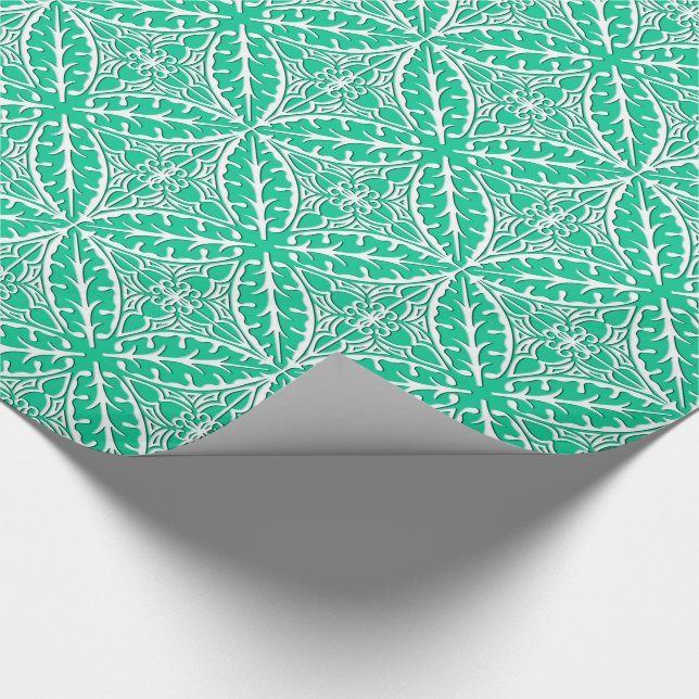 Papier Cadeau Carrelage marocain - turquoise et blanc (Coin)