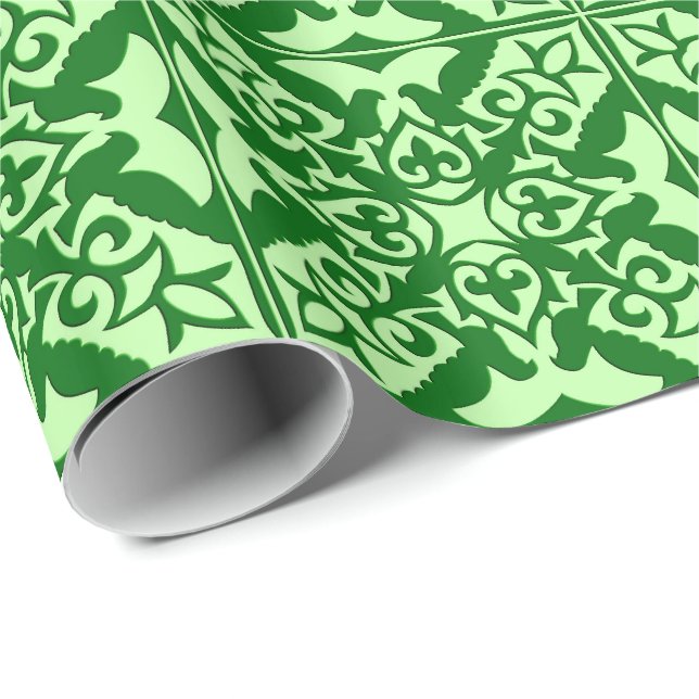 Papier Cadeau Carrelage marocain - vert pin foncé (Coin rond)