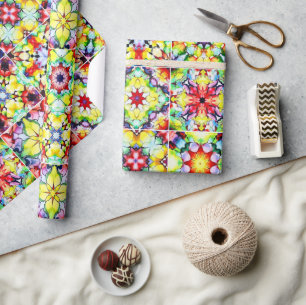 Papier Cadeau Carrelage méditerranéen, Carreaux d'encre d'alcool