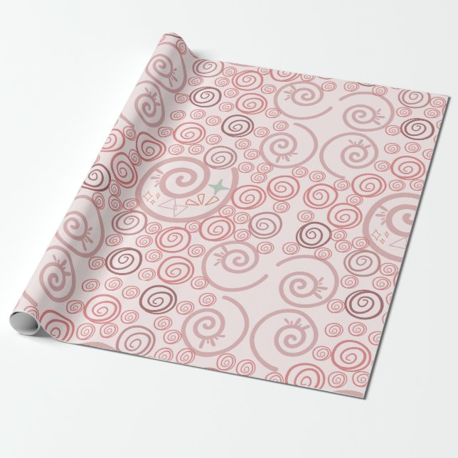 Papier Cadeau Carrelage rose Abstrait (Déroulé)