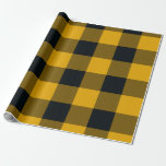 Papier Cadeau Carrés à carreaux jaunes et noirs Buffalo Plaid<br><div class="desc">papier d'emballage personnalisé</div>