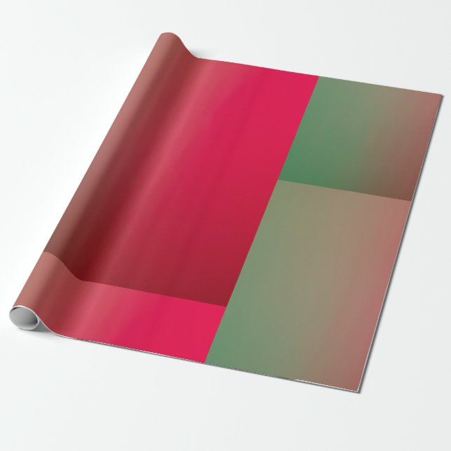Papier Cadeau carrés de dégradé rouge et vert (Déroulé)