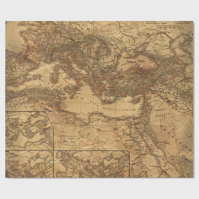Papier Cadeau Carte ancienne de l'Europe (Plat)