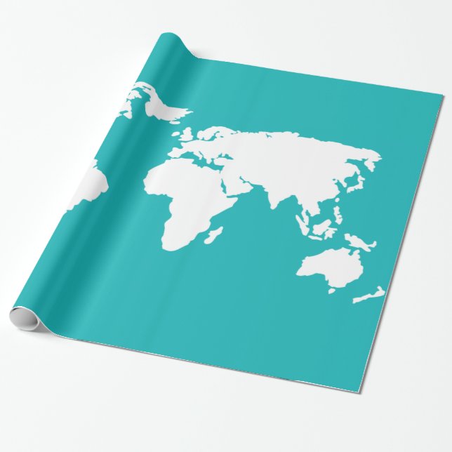 Papier Cadeau carte bleu turquoise (Déroulé)