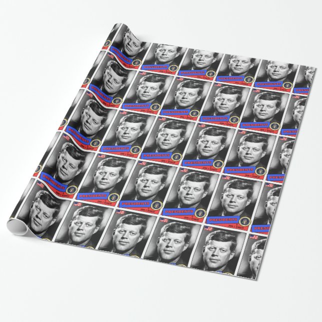 Papier Cadeau Carte de baseball John F. Kennedy (Déroulé)