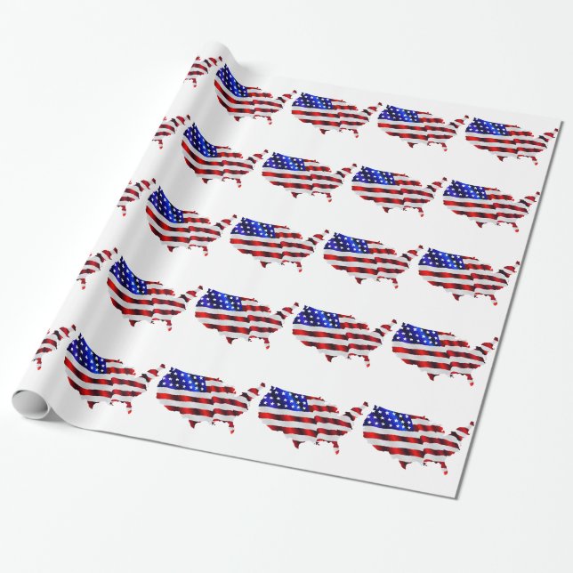 Papier Cadeau Carte de drapeau américain de l'Amérique (Déroulé)