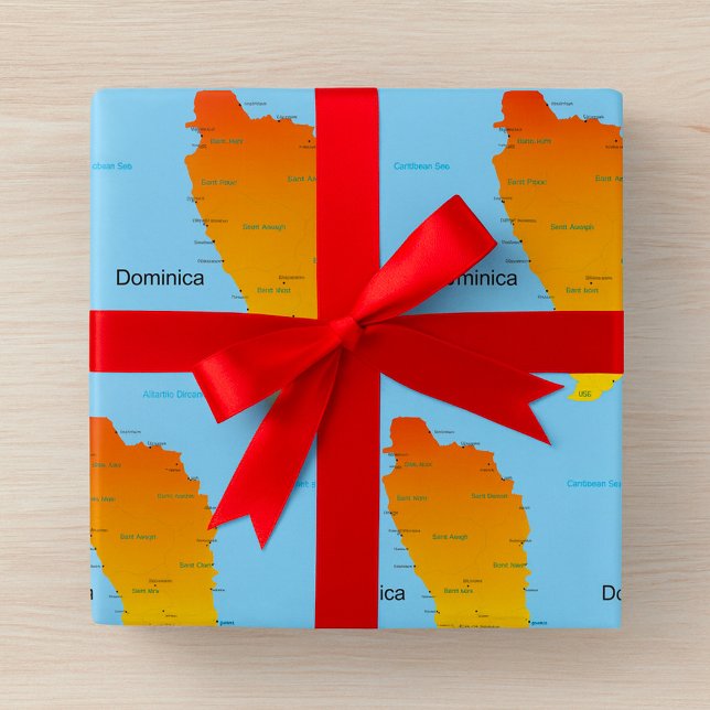 Papier Cadeau Carte De La Dominique (Créateur téléchargé)
