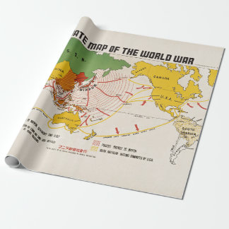Papier Cadeau Carte de la Seconde Guerre mondiale vintage