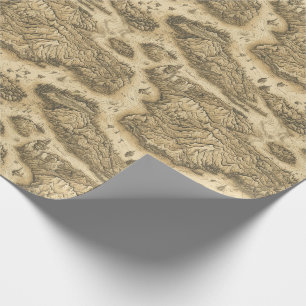 Papier Cadeau Carte de l'Imaginaire Cartographie Papier dessiné