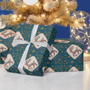 Papier Cadeau Carte de Noël avec conception d'illustration de re