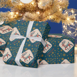 Papier Cadeau Carte de Noël avec conception d'illustration de re