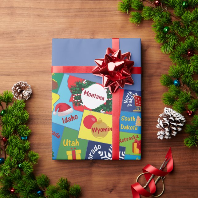 Papier Cadeau Carte de Noël USA (Cadeau de vacances)