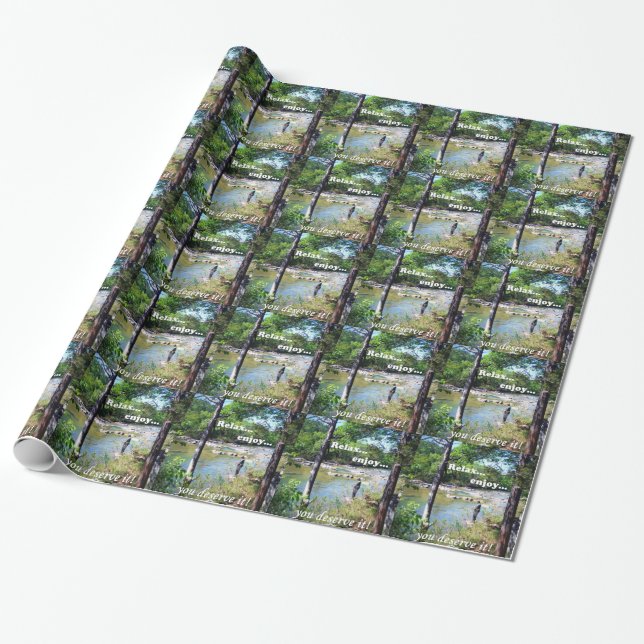 Papier Cadeau Carte de pêche (Déroulé)