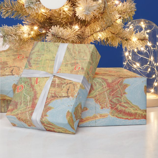 Papier Cadeau Carte de San Diego (1915)  (Vacances)