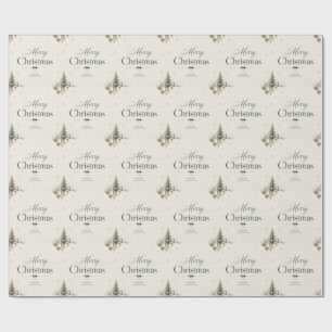 Papier Cadeau Carte de vœux de Noël élégante, design cobalt clas