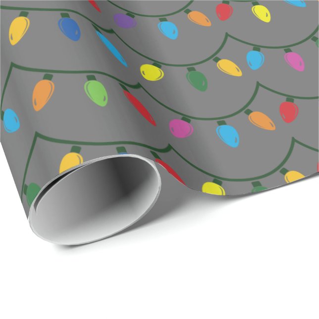 Papier Cadeau Carte de voeux Lights GRAY GIFT WRAP (Coin rond)