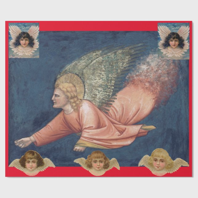 Papier Cadeau Carte de voeux pliée ANGEL DE VOL (Plat)