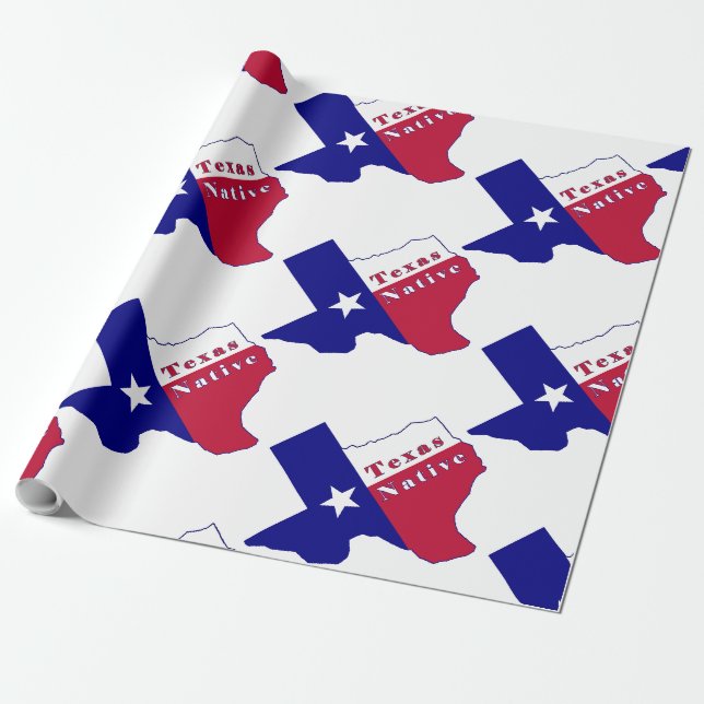 Papier Cadeau Carte des drapeaux autochtones du Texas (Déroulé)