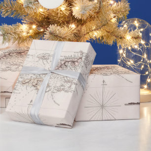 Papier Cadeau Carte des îles Vierges anciennes (1821)