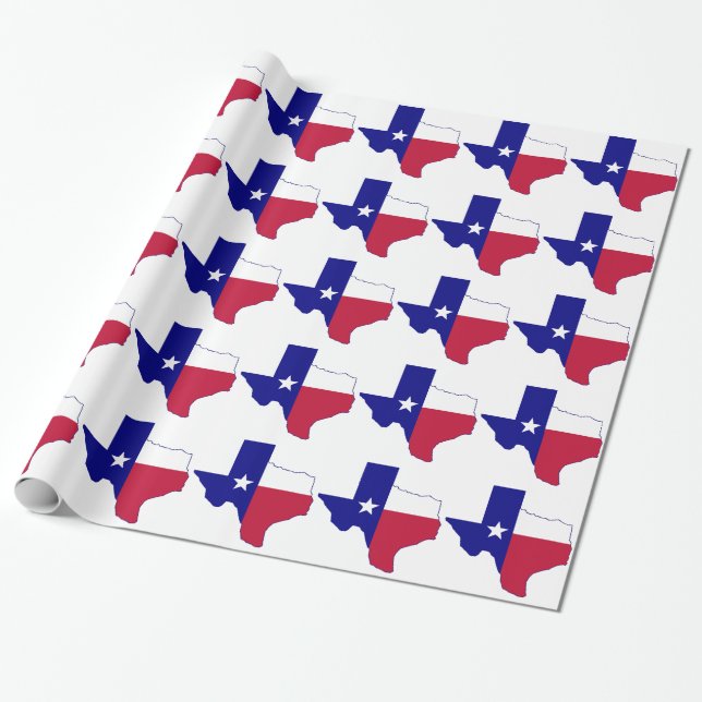 Papier Cadeau Carte du drapeau du Texas (Déroulé)