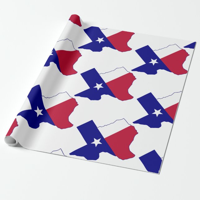 Papier Cadeau Carte du drapeau du Texas (Déroulé)