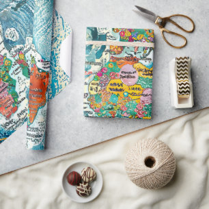 Papier Cadeau Carte du monde