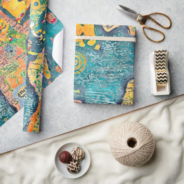 Papier Cadeau Carte du monde  (Artisanat)