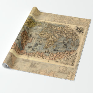 Papier Cadeau Carte du monde antique de Forlani 1565 Cartographi