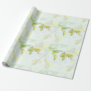 Papier Cadeau Carte du monde Atlas Poster Politique : Décoration