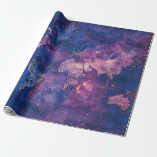 Papier Cadeau Carte du monde céleste vintage (10)