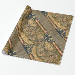 Papier Cadeau Carte du monde d'Ortelius 1570 : Cartographie anti