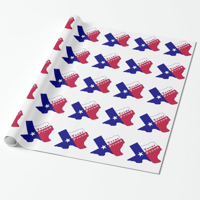 Papier Cadeau Carte du Texas Proud (Déroulé)
