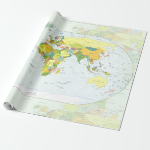 Papier Cadeau Carte mondiale Globe Pays Atlas