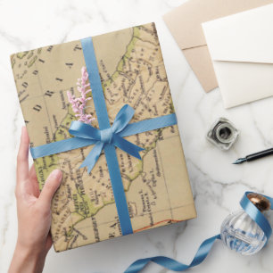 Papier Cadeau Carte physique de l'Italie ancienne (1881)