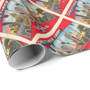 Papier Cadeau Carte postale à grande lettre Vintage Austin Texas