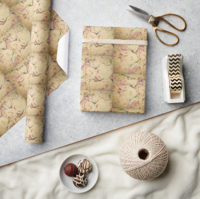 Papier Cadeau Carte postale vintage Saint-Valentin (Artisanat)